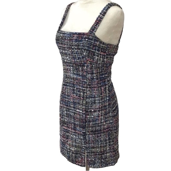 Francesca’s Mi Ami Multi Color Tweed Square Neck Sleeveless Mini Dress N… - Picture 2 of 10